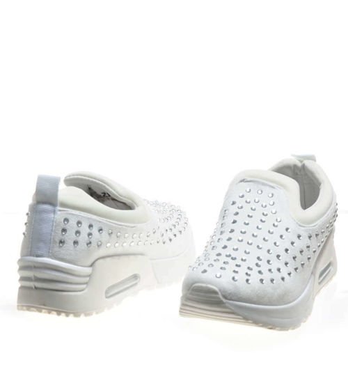 Wsuwane damskie buty sportowe Białe /X2-3 4575 S174/