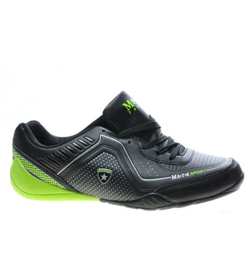 Chłopięce buty sportowe Black-Green /X3-5 4742 S174/