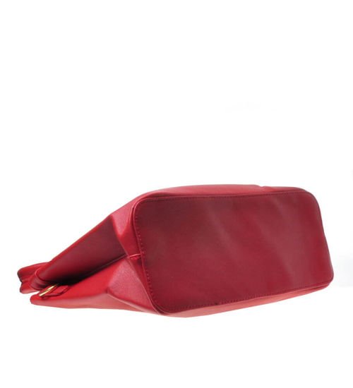 Dwukomorowa torebka z dopinanym paskiem Czerwona /E8-1 TR249 S192/