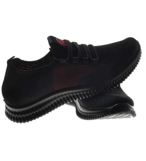 Lekkie sportowe buty męskie Black-Red /C2-2 8988 S275/