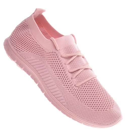 Wsuwane buty sportowe damskie Brudny Róż /E2-2 11407 W392/