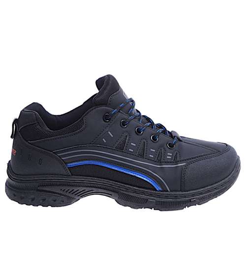 Czarne sportowe buty męskie trekkingowe /B1-1 14680 T430/