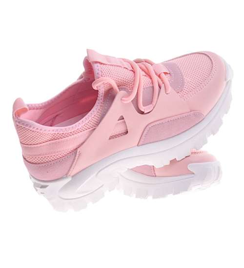 Różowe sneakersy damskie /G13-3 11419 W298/