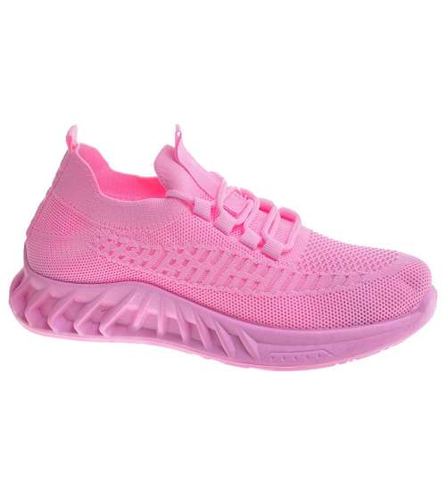 Wsuwane różowe buty sportowe /E3-3 11874 T391/