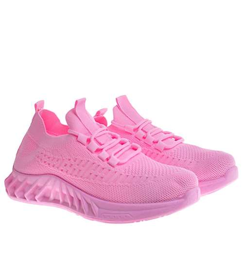 Wsuwane różowe buty sportowe /E3-3 11874 T391/