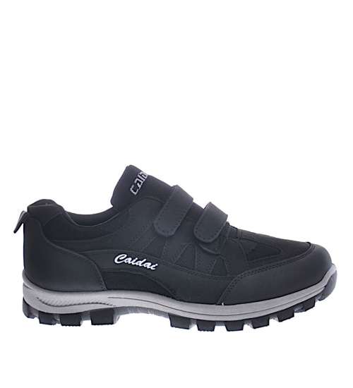 Męskie buty trekkingowe na rzepy Czarne /C4-1 12790 S494/