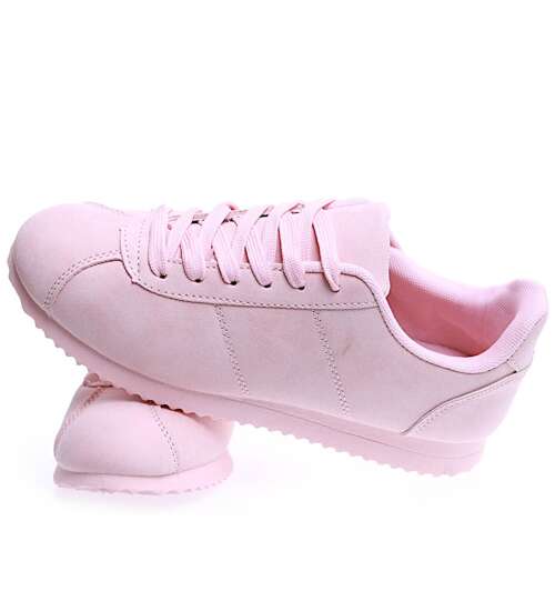 Wiązane różowe sportowe buty damskie /A5-2 15551 T195/