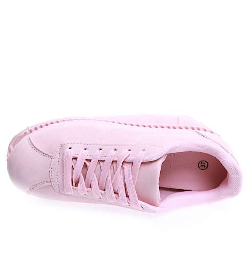 Wiązane różowe sportowe buty damskie /A5-2 15551 T195/