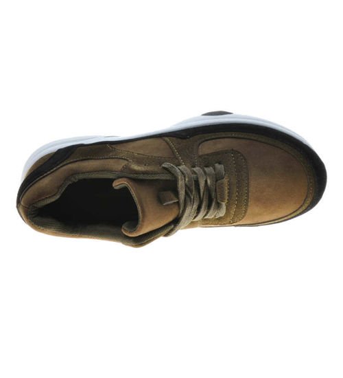 Damskie sportowe buty sznurowane OLIWKOWY  /E10-2 6143 S292/