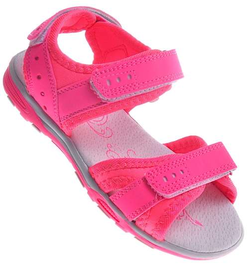 Różowe dziewczęce sandały z rzepem /B4-3 11770 T393/