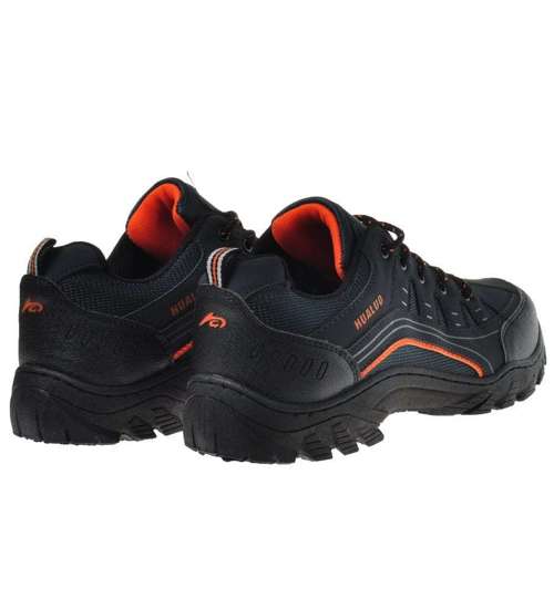 Sznurowane męskie buty trekkingowe Granatowe /A5-1 9468 S448/