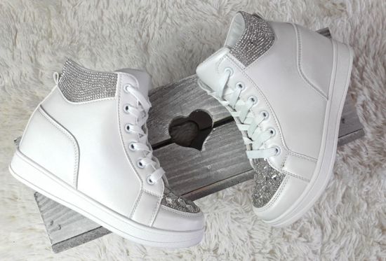 Białe trampki sneakersy na koturnie /B5-1 ab197 S324/ 