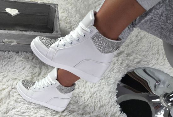 Białe trampki sneakersy na koturnie /B5-1 ab197 S324/ 