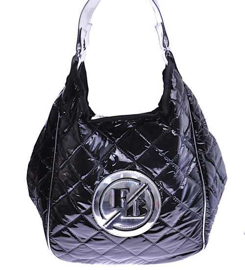 Pojemna czarno srebrna torebka Shopper Bag F/B /H2-K48 TB388 M595/