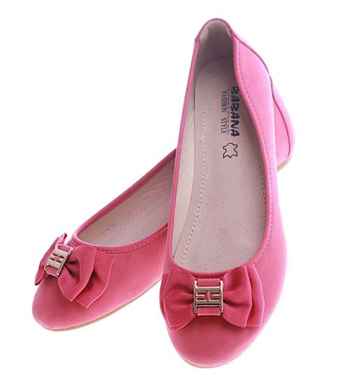 Dziewczęce różowe balerinki kokardka /A1-2 13298 T290/