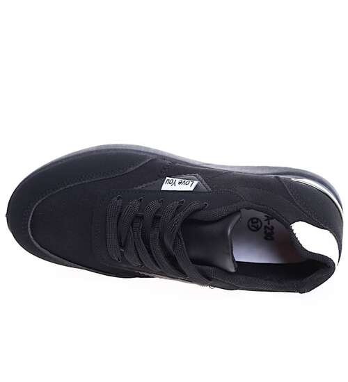 Klasyczne czarne buty sportowe damskie /F1-3 16070 G283/