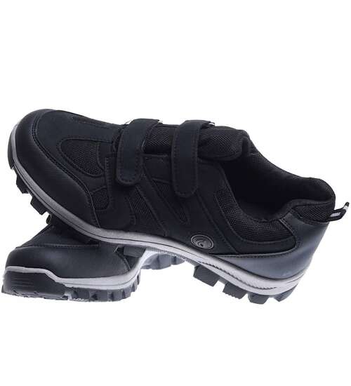 Męskie buty trekkingowe na rzepy Czarne /B6-1 12604 S491/