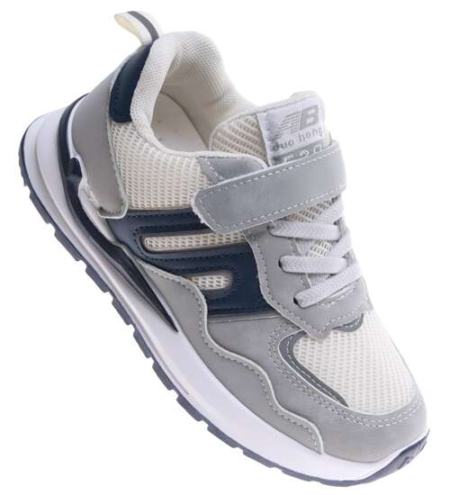 Szaro granatowe dziecięce buty sportowe sneakersy /A8-2 16818 T382/