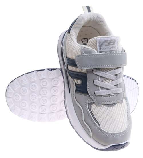 Szaro granatowe dziecięce buty sportowe sneakersy /A8-2 16818 T382/