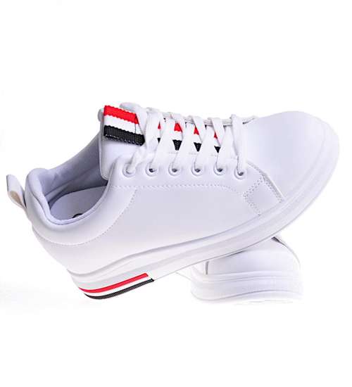 Damskie buty sportowe na koturnie Białe /E1-3 12402  S493/ 