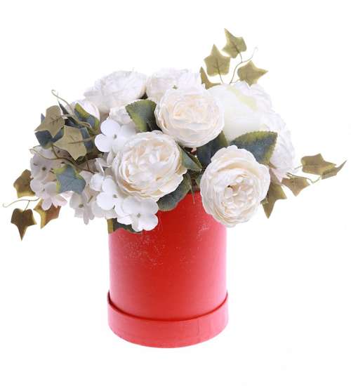 Flower box- śliczne białe kwiaty na prezent /FL32 S345/