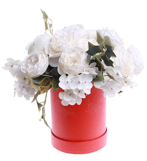 Flower box- śliczne białe kwiaty na prezent /FL32 S345/
