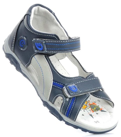 Sandały dla dziecka na rzepy Navy/Blue /G4-3 1520 S2/ 