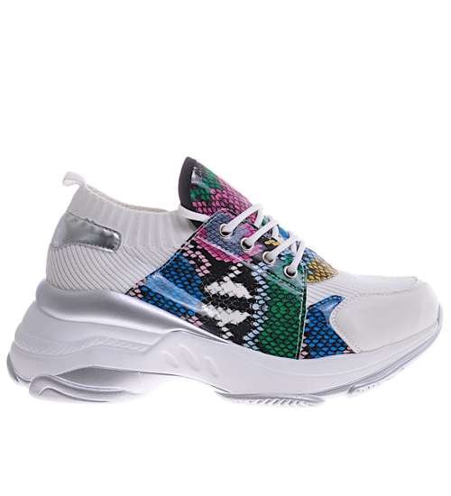 Wsuwane sportowe buty damskie White /E6-3 11117 T228/