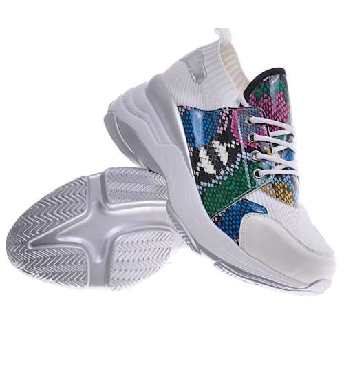 Wsuwane sportowe buty damskie White /E6-3 11117 T228/