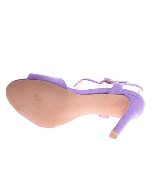 Letnie liliowe sandały na szpilce /D1-2 11910 T299/