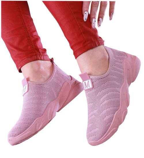 Różowe wsuwane sportowe buty damskie /F1-2 13456 S198/