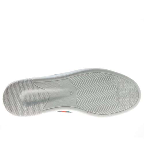 Białe sportowe buty męskie z naturalnej skóry /G10-3 10939 S112/
