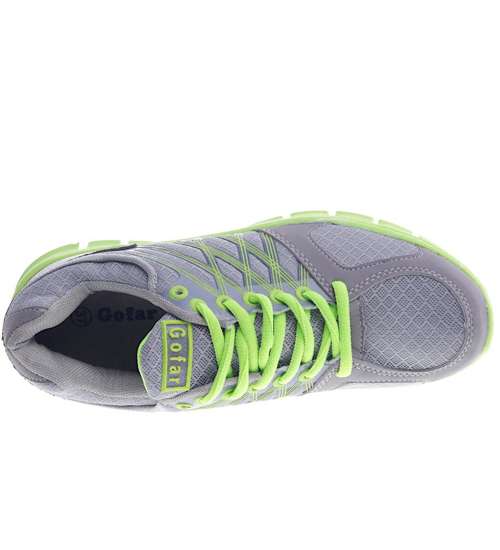 Szaro zielone lekkie buty sportowe C1-3 13206 S203/