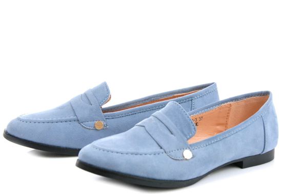 Niebieskie półbuty lordsy- LOAFERSY /G11-1 1576 S223/