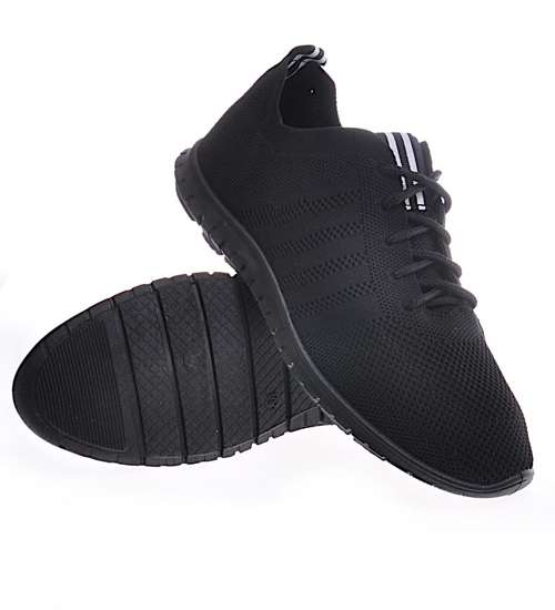 Wsuwane buty sportowe damskie czarne /D5-3 11486 W391/