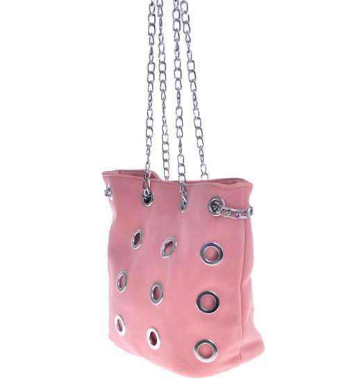 Różowa damska torebka z łańcuszkiem /H2-K30 TB294 S/
