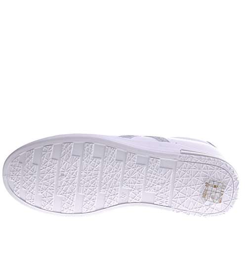 Białe trampki sneakersy na niskim koturnie /C6-3 13013 T593/