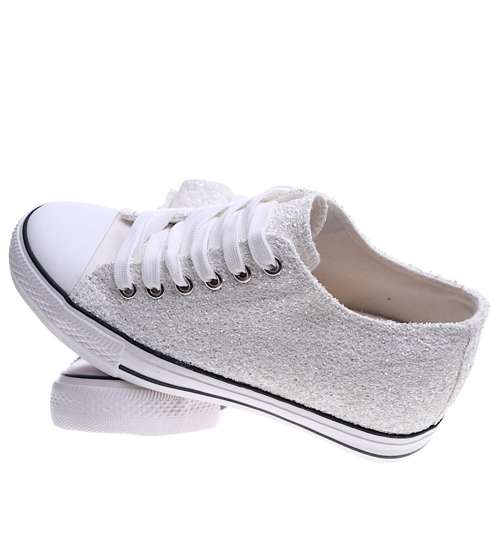 Białe trampki sneakersy na koturnie /A5-2 13484 T231/