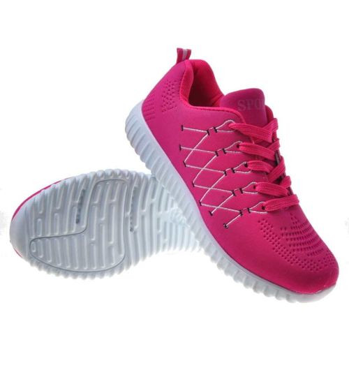 Sportowe buty damskie w kolorze fuksji /D9-2 6061 192/