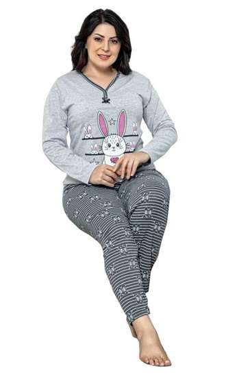 Bawełniana damska piżama z króliczkiem Size Plus /D9-1 7717 S195/