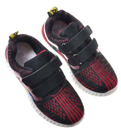 Sportowe buty chłopięce z rzepami Czerwone /A6-2 8992 S283/