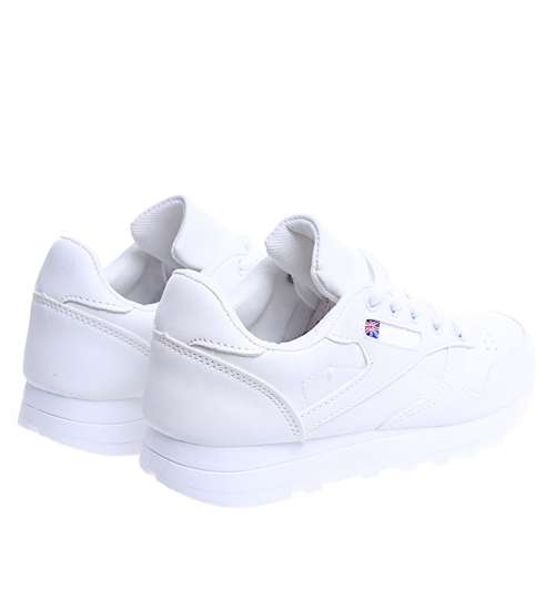 Białe damskie klasyczne sneakersy sznurowane /B4-3 14774 T461/