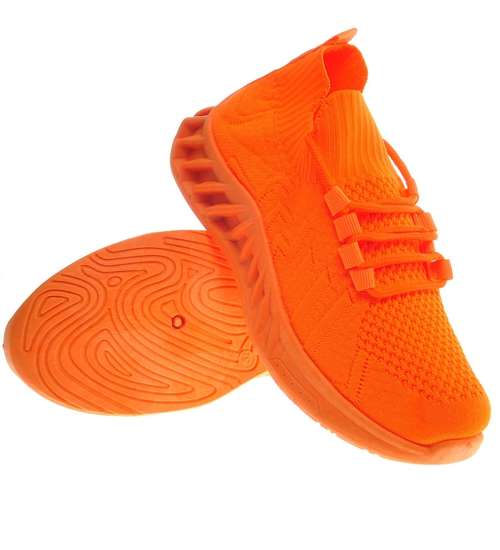 Wsuwane pomarańczowe buty sportowe /D6-2 11538 T394/