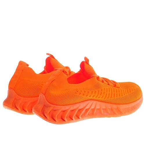 Wsuwane pomarańczowe buty sportowe /F9-2 11871 T391/