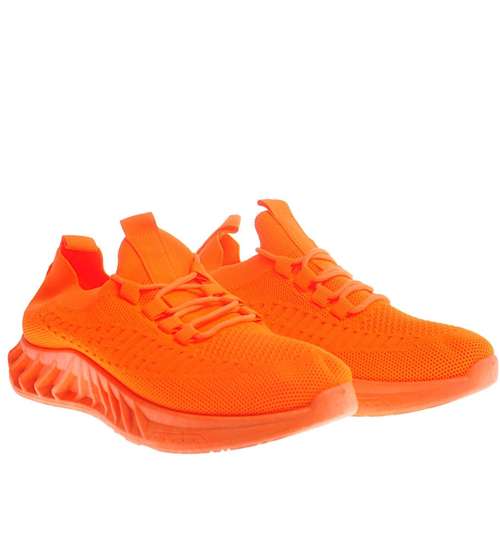 Wsuwane pomarańczowe buty sportowe /F9-2 11871 T391/
