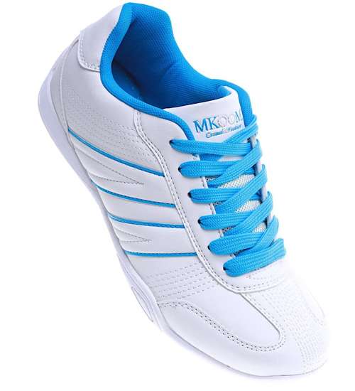 Biało niebieskie damskie buty sportowe /G2-1 14001 S344/