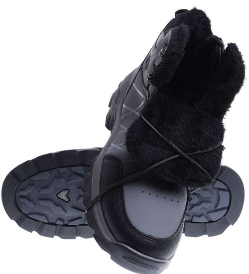 Zimowe szare męskie buty trekkingowe /D3-2 15395 T535/