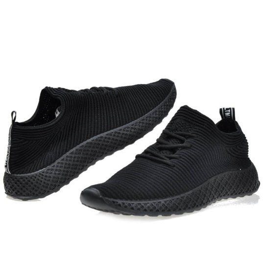 Elastyczne męskie buty sportowe Czarne /B3-2 4274 S271/