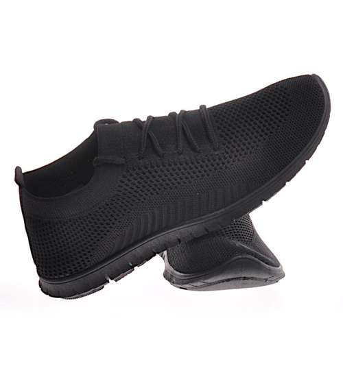 Wsuwane buty sportowe damskie czarne /A6-3 11408 W392/