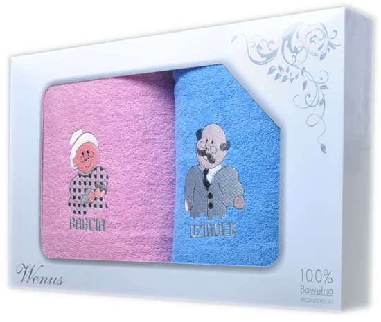 Prezent dla babci i dziadka- zestaw bawełnianych ręczników 70x140 /C3-2 BiD-72 S329/